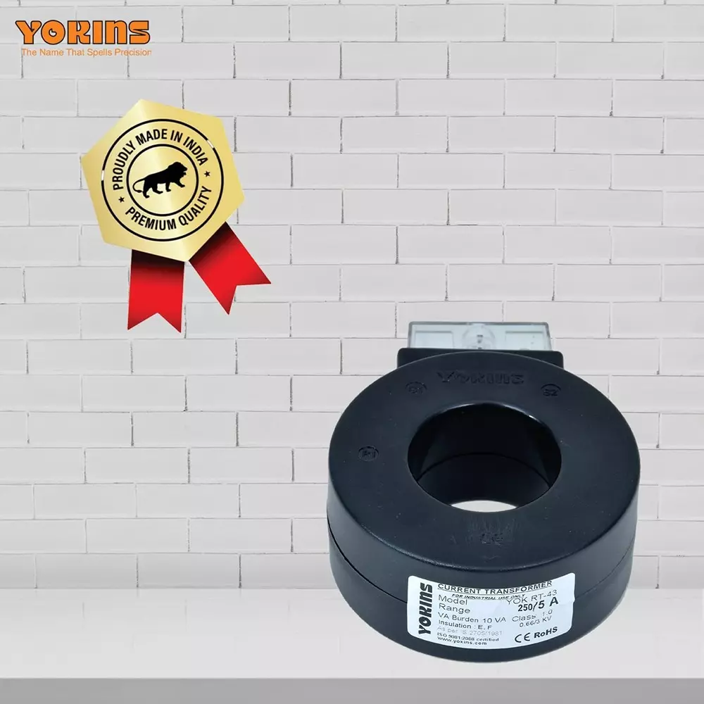 YOKINS Current Transformer Round Shape 250/5A Range 10 VA Burden 43 mm Inner Diameter	, RT43-250.5A-10VA-1.0