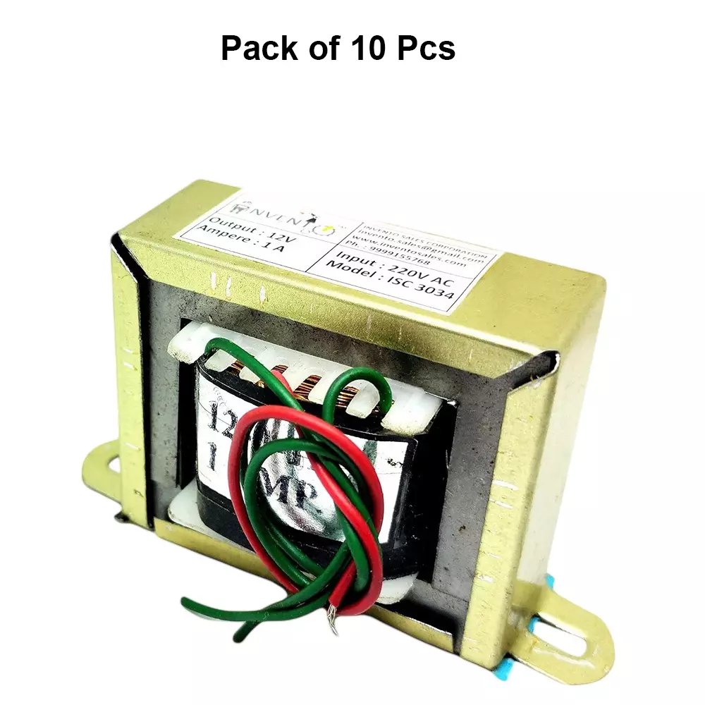 invento-step-down-centre-tapped-transformer-copper-winding-12-0-12-type-1-a-current-220-12-v-ac-isc-3034-4-pack-of-10-pcs