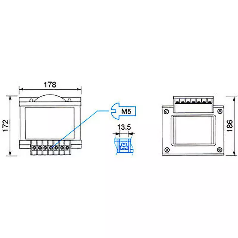 TOYOZUMI Power Transformer 115x129 Mounting Dimensions B Insulation Type, AD21-05KB