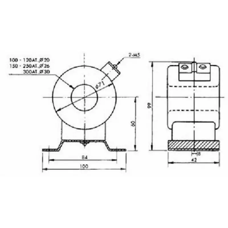 Tsubaki Current Transformer 300.0 A Rated Primary Current, TSB300AT