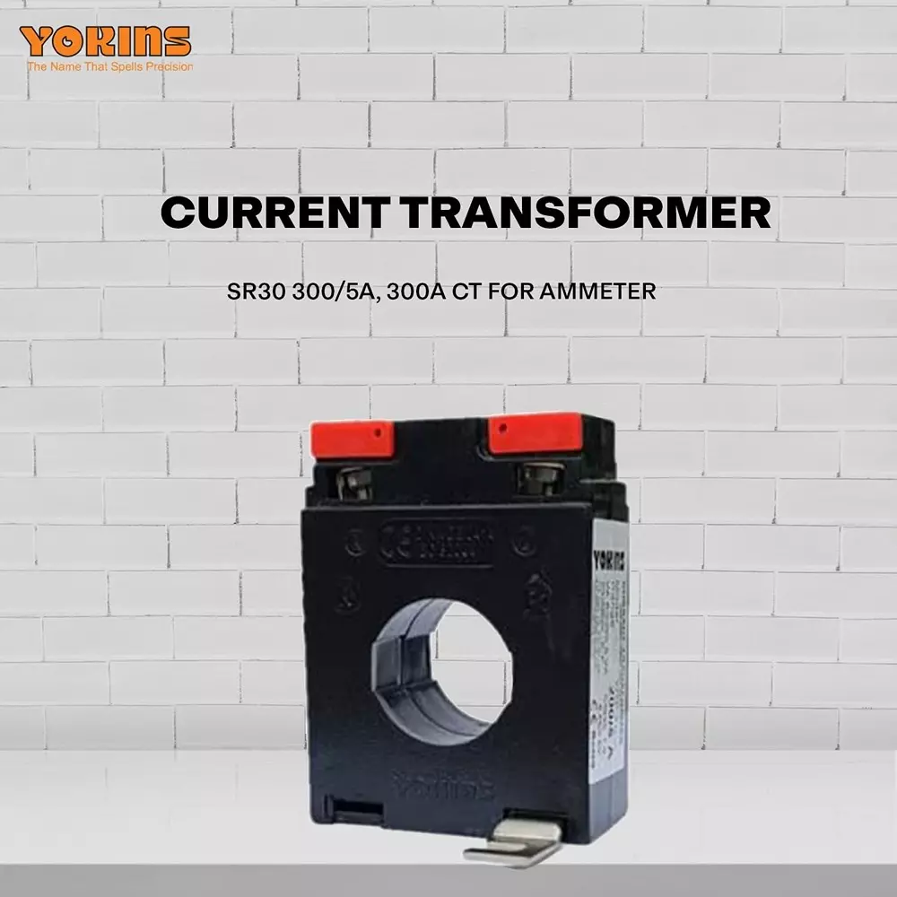 YOKINS Current Transformer Polycarbonate 30 mm Inner Dia 300/5 A Range 5 VA Burden for Ammeter, SR30-300.5A-5VA-1.0