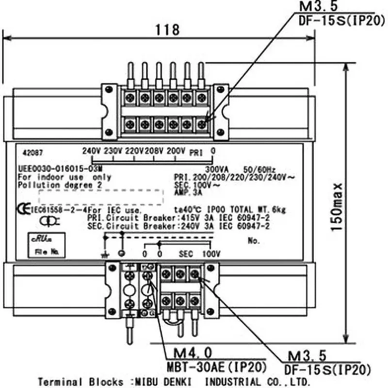 toyozumi-power-transformer-uee0030-016015-03m-no42087-300va