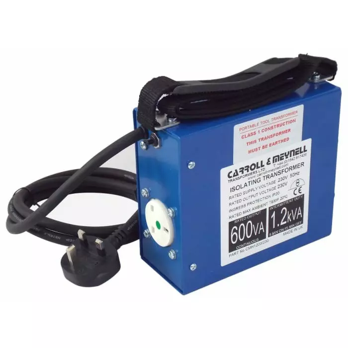 Carroll & Meynell Single Phase 1.2kVA Site Transformer 230 V AC Primary 230 V AC Secondary 5.2A O/P, CMH