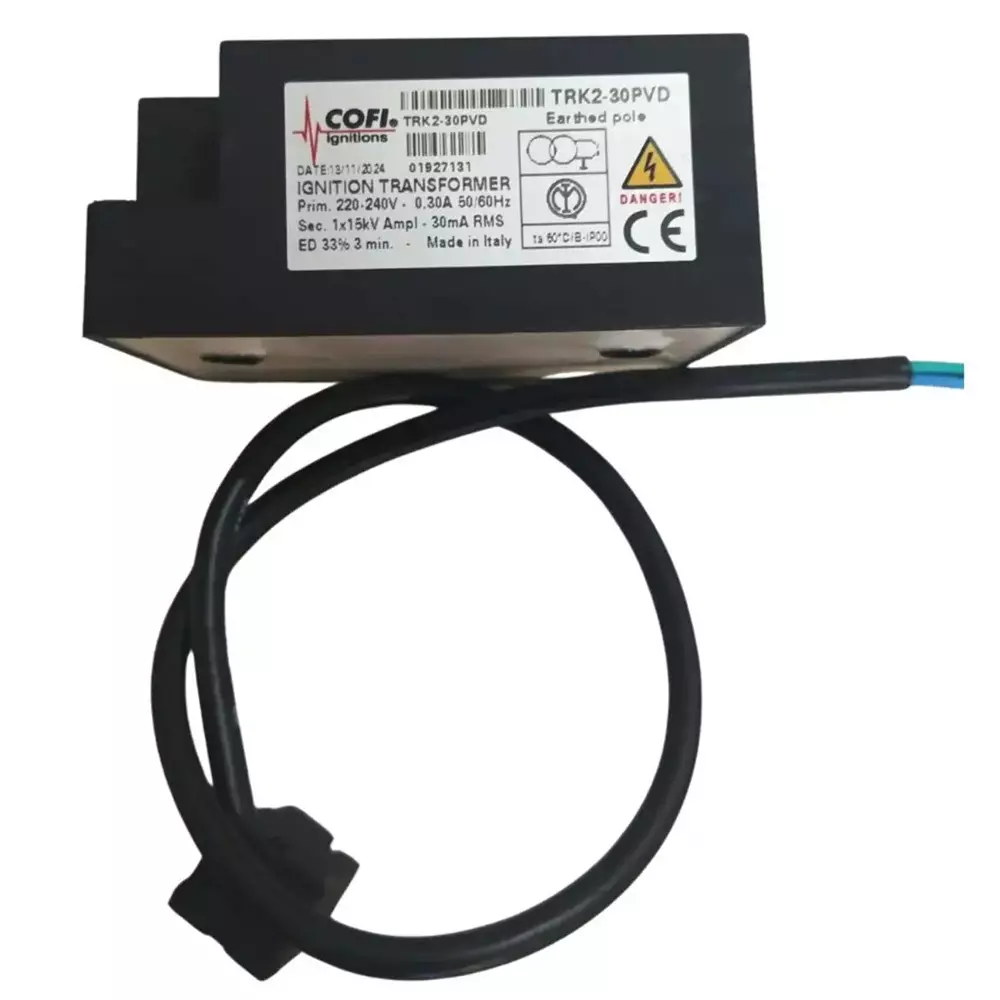 Cofi Ignition Transformer 0.3 Amp Single Phase 1x15 kV, TRK2-30PVD