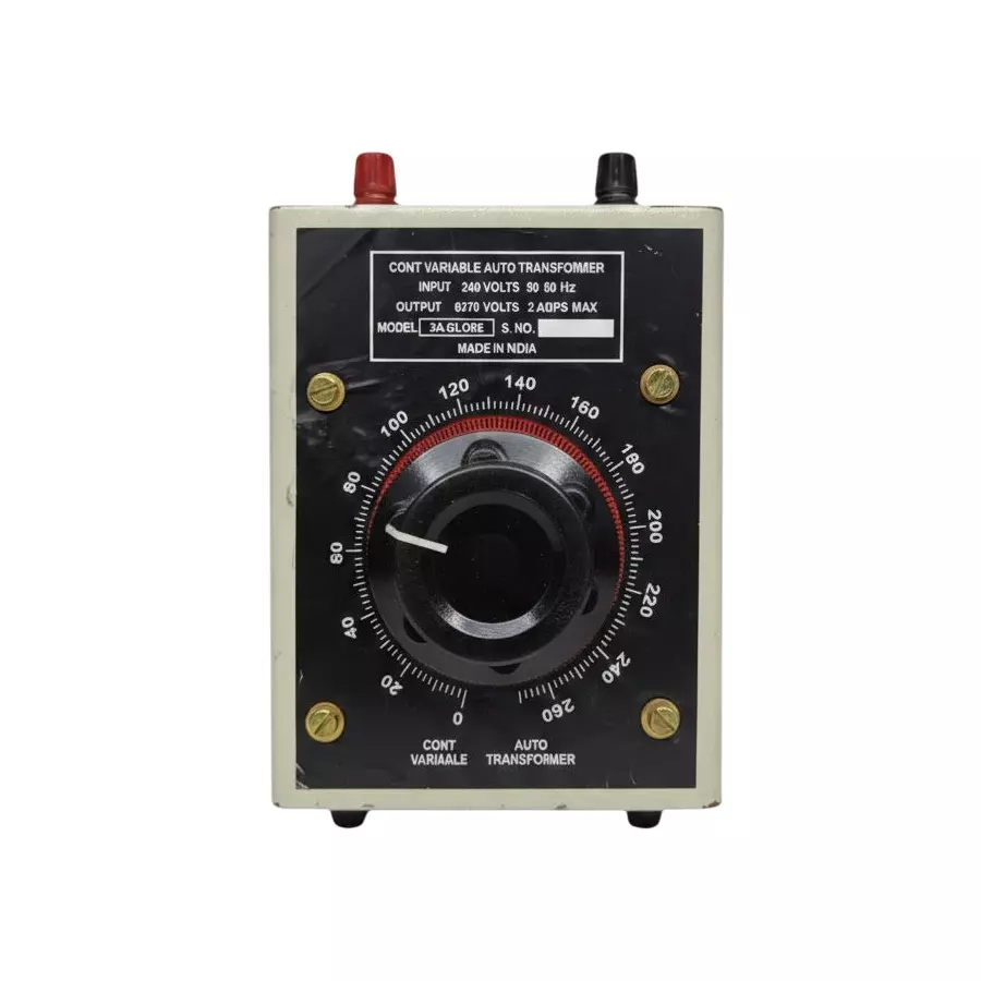 Crown 240 V AC Single Phase Variable Auto Transformer (VARIAC) Portable Type, 2 Amp