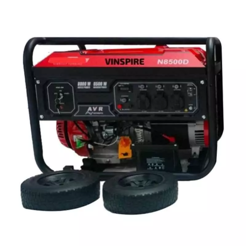 Vinspire Portable Generator Petrol Operated 7.5 kW Single Phase Self Start with 25 L Fuel Tank Capacity, N8500D