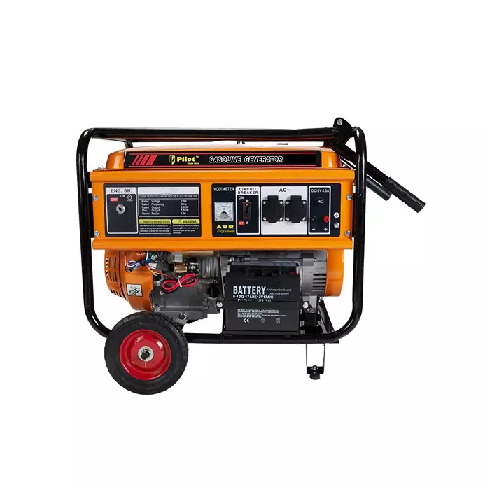 Pilot Gasoline Generator 13 HP Motor 25 L Fuel Tank 4-Stroke 1 Phase 5.5 kW Maximum Power, PL-155X
