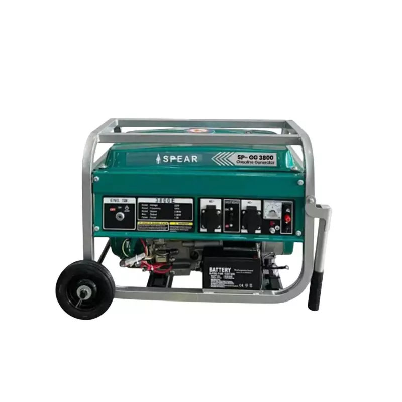 Spear 3 kW Gasoline Generator Air Cooled Single Cylinder 4 Stroke Engine and 15 L Fuel Tank Capacity, 3800