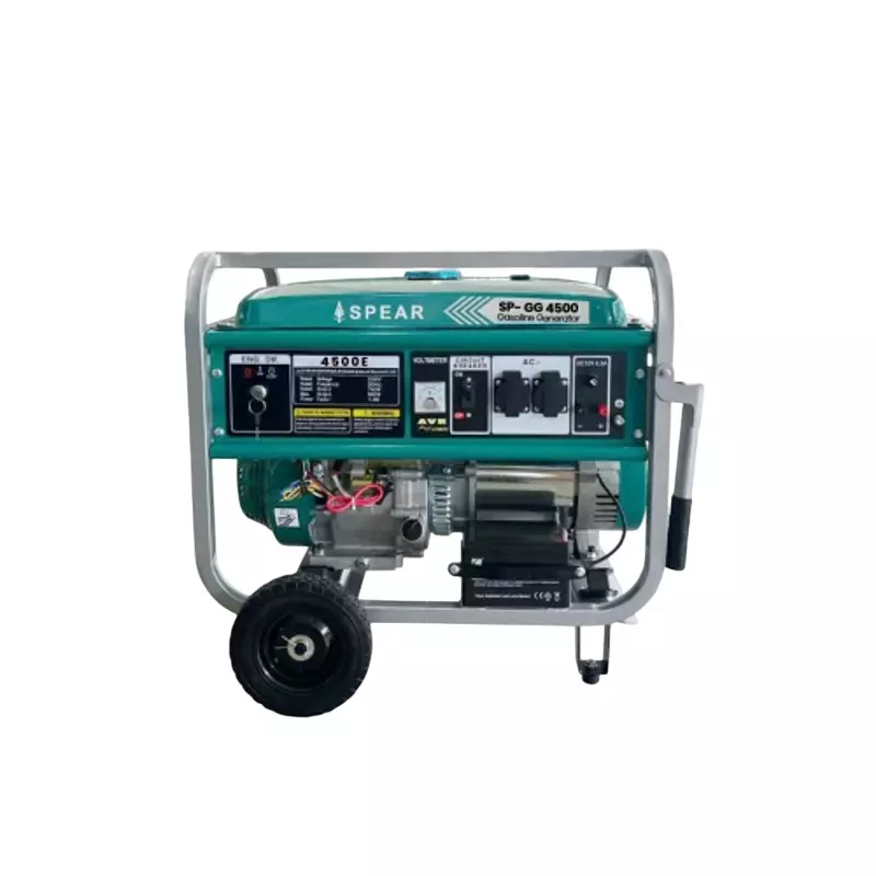 Spear Single Cylinder Air Cooled Gasoline Generator 4 kW Power 4 Stroke 25 L Fuel Tank Capacity, 4500