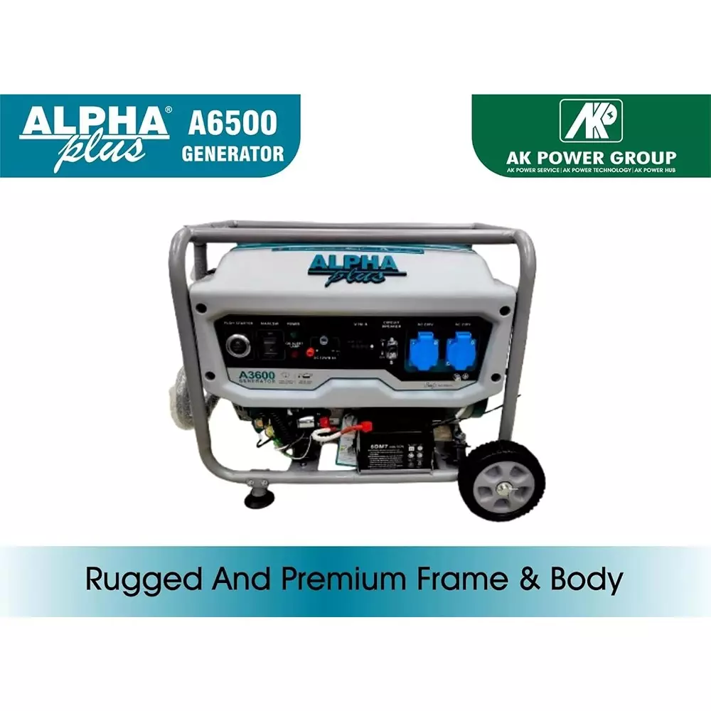 Alpha Plus Portable Generators With Remote AVR 7000 W Rated Output 25 L Fuel Capacity 439 CC Engine, A9500