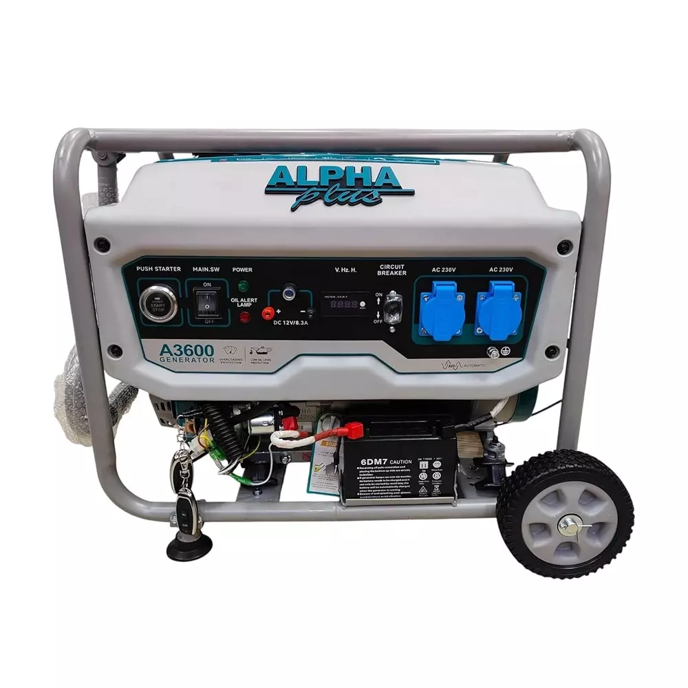 Alpha Plus Portable Generators With Remote AVR 2800 W Rated Output 15 L Fuel Capacity 212 CC Engine, A3600