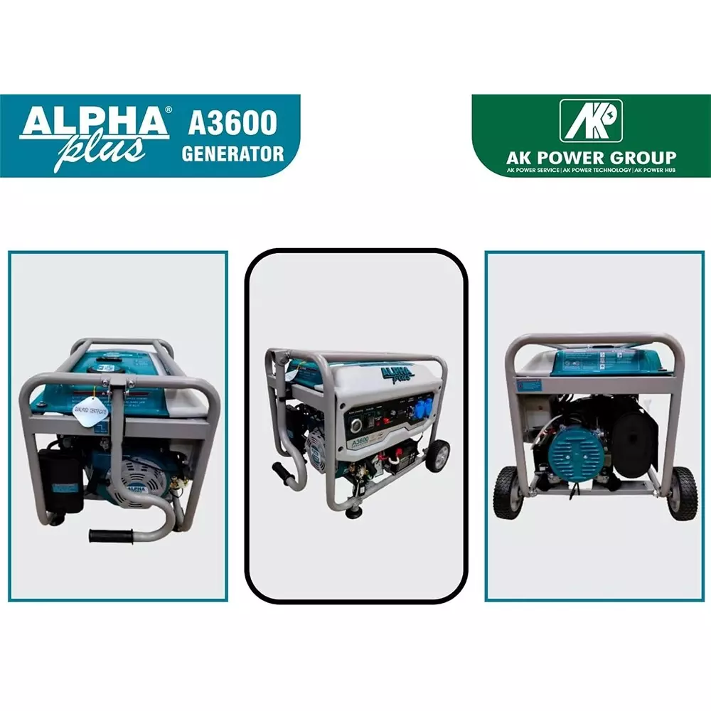 Alpha Plus Portable Generators With Remote AVR 2800 W Rated Output 15 L Fuel Capacity 212 CC Engine, A3600