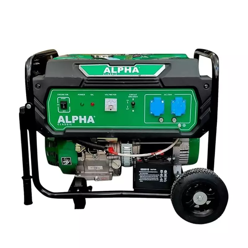 Alpha Portable Generators AVR 5000 W Rated Output 25 L Fuel Capacity 420 CC Engine, A6500