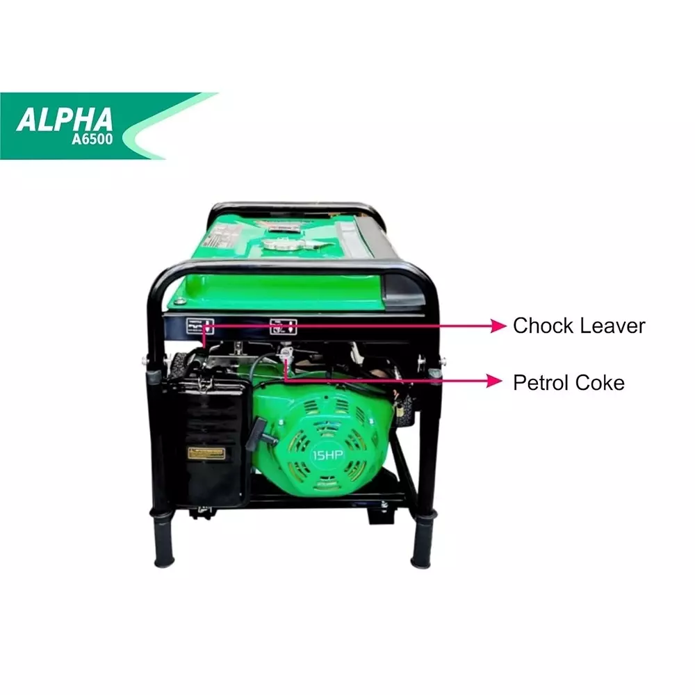 Alpha Portable Generators AVR 5000 W Rated Output 25 L Fuel Capacity 420 CC Engine, A6500