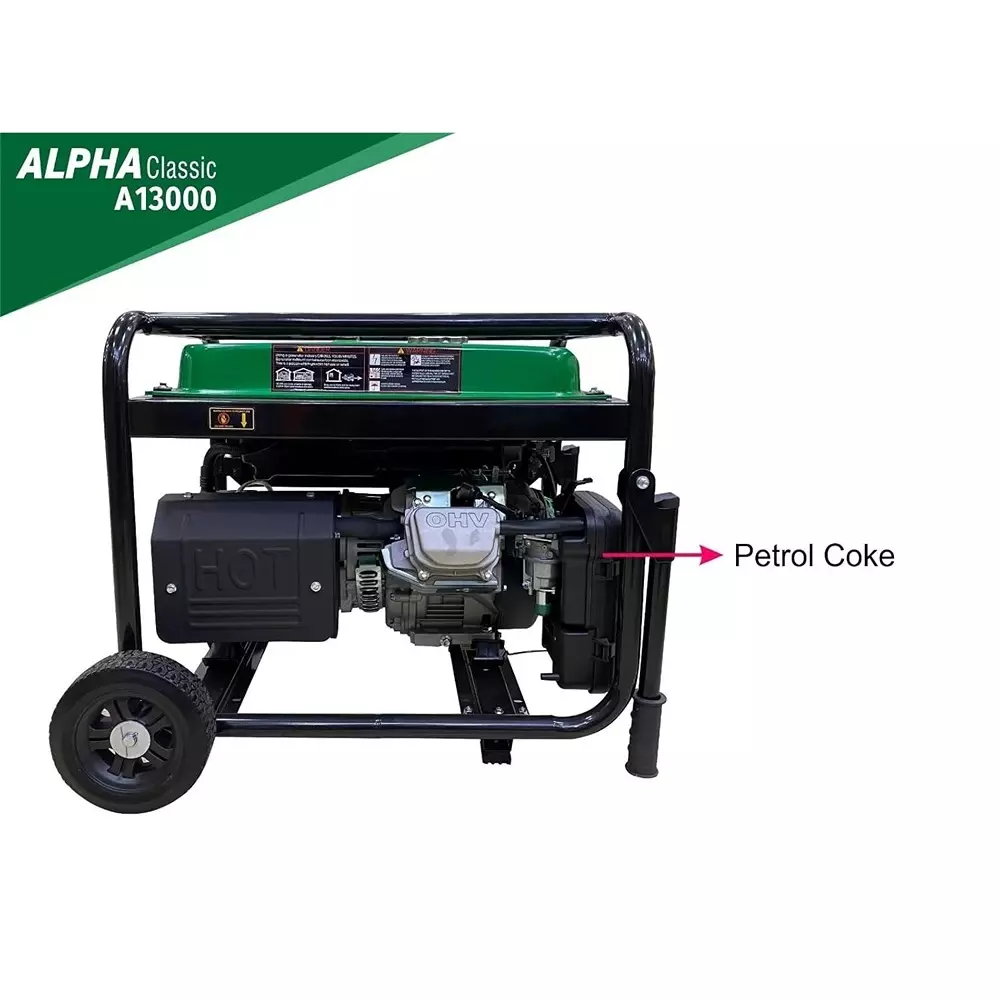 Alpha Portable Generators AVR 9000 W Rated Output 25 L Fuel Capacity 550 CC Engine, A13000