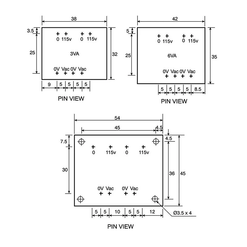 RS PRO PCB Transformer 6 VA Model No 504363