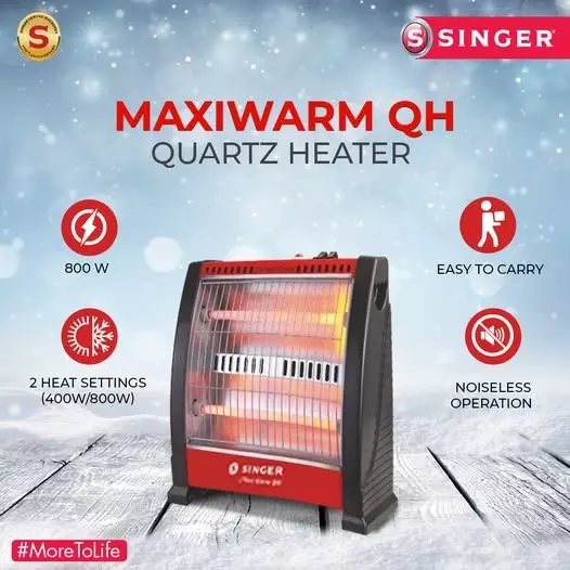 Singer Heater with 800 W Power and 2 Heat Settings, Maxiwarm QH DX