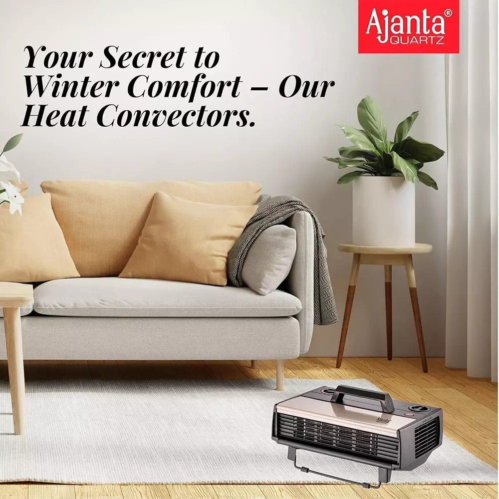 Ajanta Heat Convector Heater 1000 W/2000 W 2 Heat Setting with Cool Touch Handle, HC-912