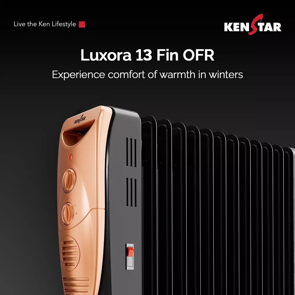 kenstar-2900-w-oil-filled-room-heater-with-400-w-ptc-fan-heater-13-fins-in-black-gold-color-luxora