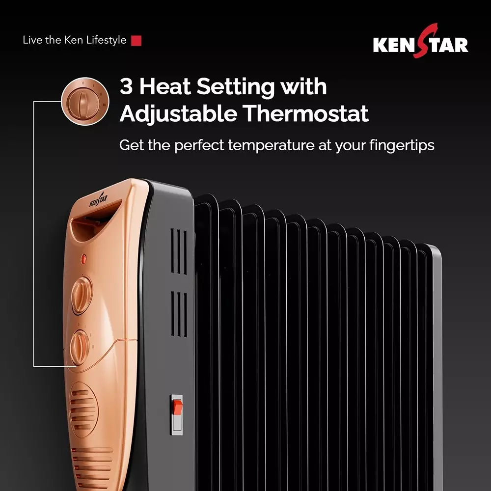 kenstar-2900-w-oil-filled-room-heater-with-400-w-ptc-fan-heater-13-fins-in-black-gold-color-luxora
