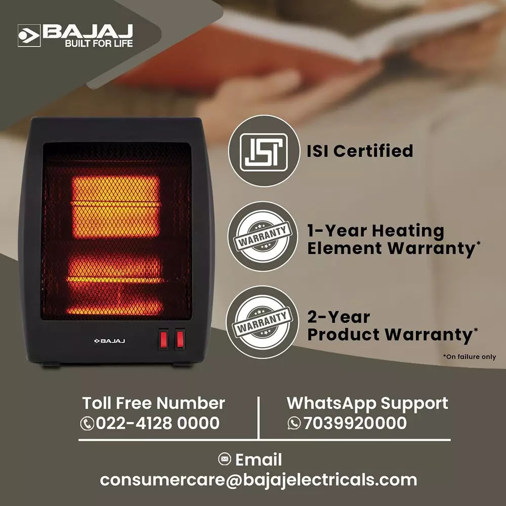 Bajaj Room Heater Black 800 W, RH2C