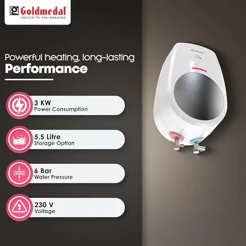 Goldmedal Insta24 Instant Water Heater 5.5 L White Silver, IWPS01005NWS
