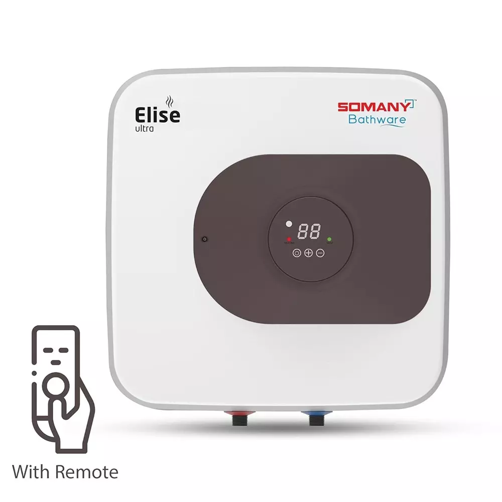 Somany Water Heater Geyser Signature Collection Vertical 2000 W Upto 8 Bar Pressure 25 L White, Elise Ultra