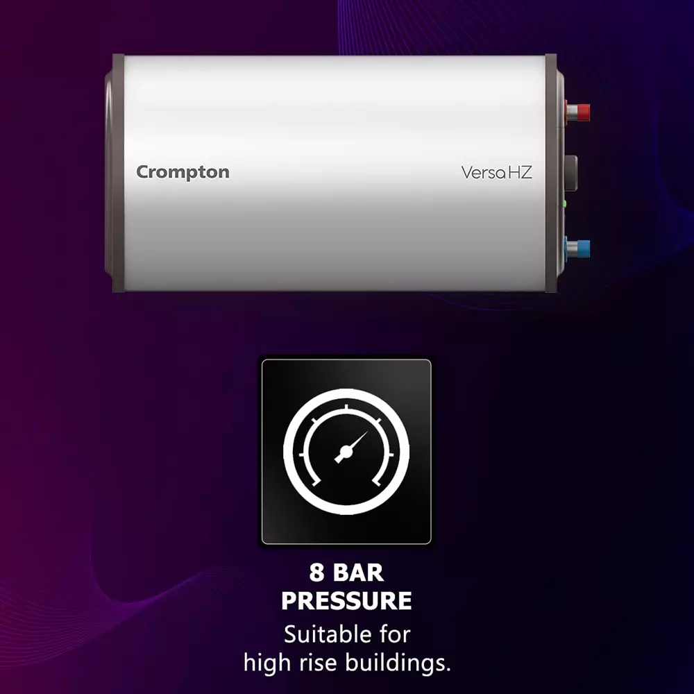 Crompton Versa Horizontal LHS 15 L White Storage Water Heater Geyser, ‎ASWH-4115