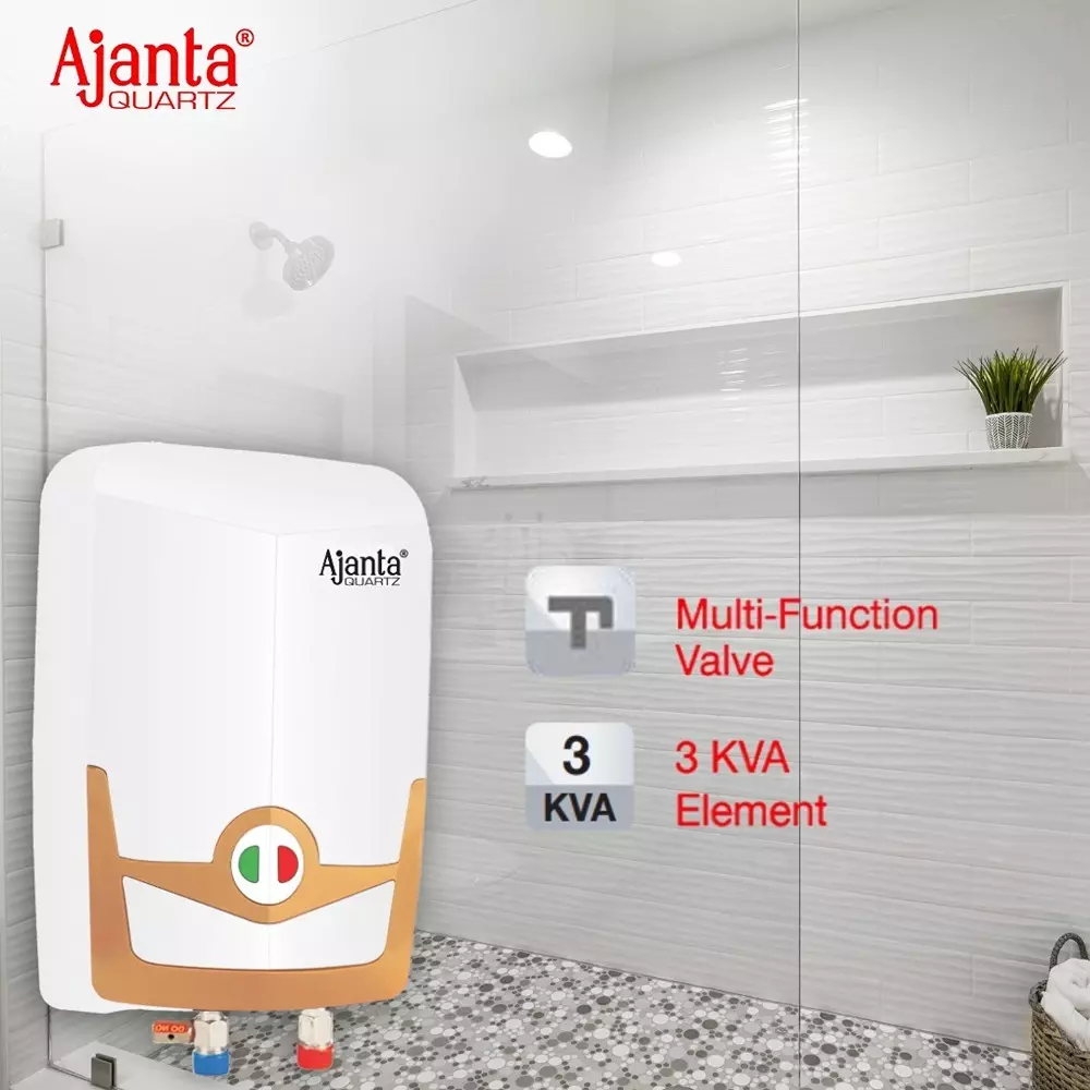 Ajanta QUIK HOT Instant Water Heater 3 L Capacity with Heavy Duty 3 KVA 1 Kg Copper Heating Element