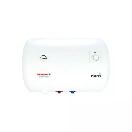 Somany Water Heater Geyser Signature Collection Horizontal 3000 W Upto 8 Bar Pressure 70 L White, Picardy-U