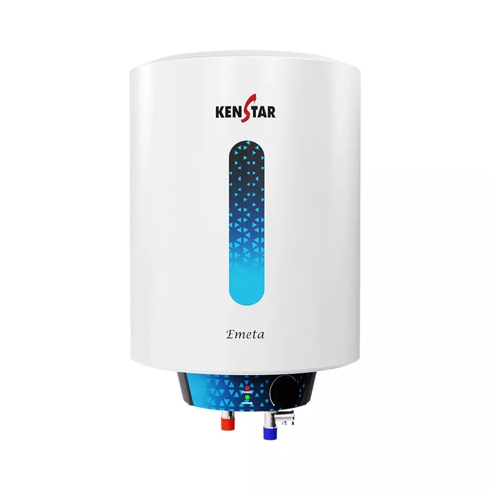 Kenstar 25 L Capacity Storage Water Heater (Geyser) 2000 W Power and 8 Bar Pressure in White & Black Color, Emeta