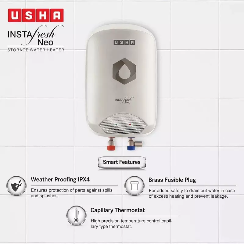 usha-instafresh-neo-5-l-instant-water-heater-geyser-white-color-3000-w-rating-plastic-body-and-upto-65-bar-pressure