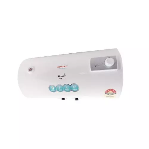 Somany Water Heater Geyser Signature Collection Horizontal 2000 W Upto 8 Bar Pressure 15 L White, Picardy Neo