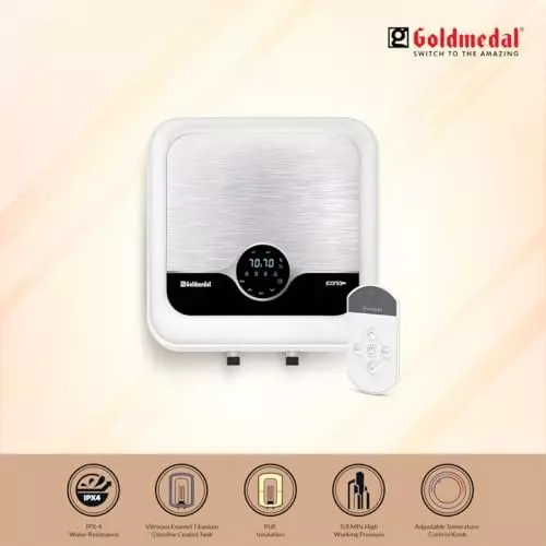 Goldmedal Iconiq Digi Vertical Storage Water Heater 15 L White with Remote Control, SWPL02015VWH