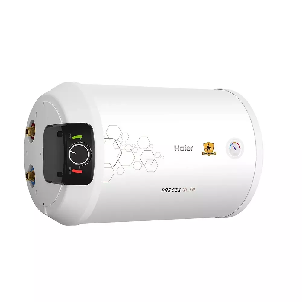 Haier Preis Slim Series Cylindrical Water Heater White 25 L Capacity 2 kW Rated Power 4 Star Rating, ES25H-PRECIS SLIM(LH)