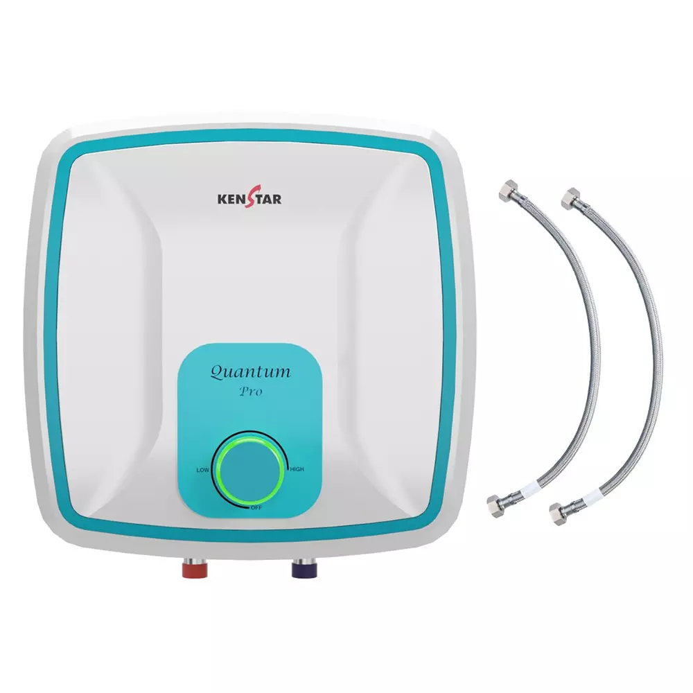 Kenstar 10 L Capacity Storage Water Heater (Geyser) 2000 W Power and 8 Bar Pressure in White & Blue Color, Quantum Pro