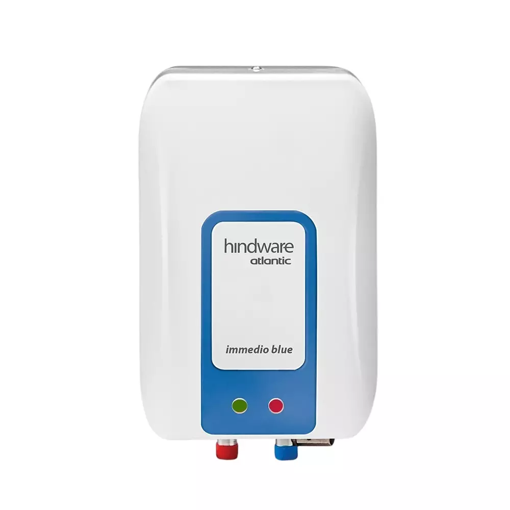 Hindware Immedio Water Geyser 3 L Capacity 2 kW White & Blue Wall Mount, 512253