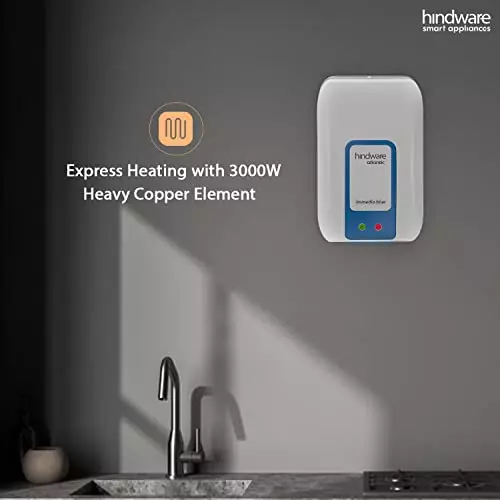 hindware-smart-appliances-water-heater-corded-electric-white-blue-wall-mount-230-v-3000-w-19x302-cm-size-3-l-capacity-for-home-hotel-use-512253