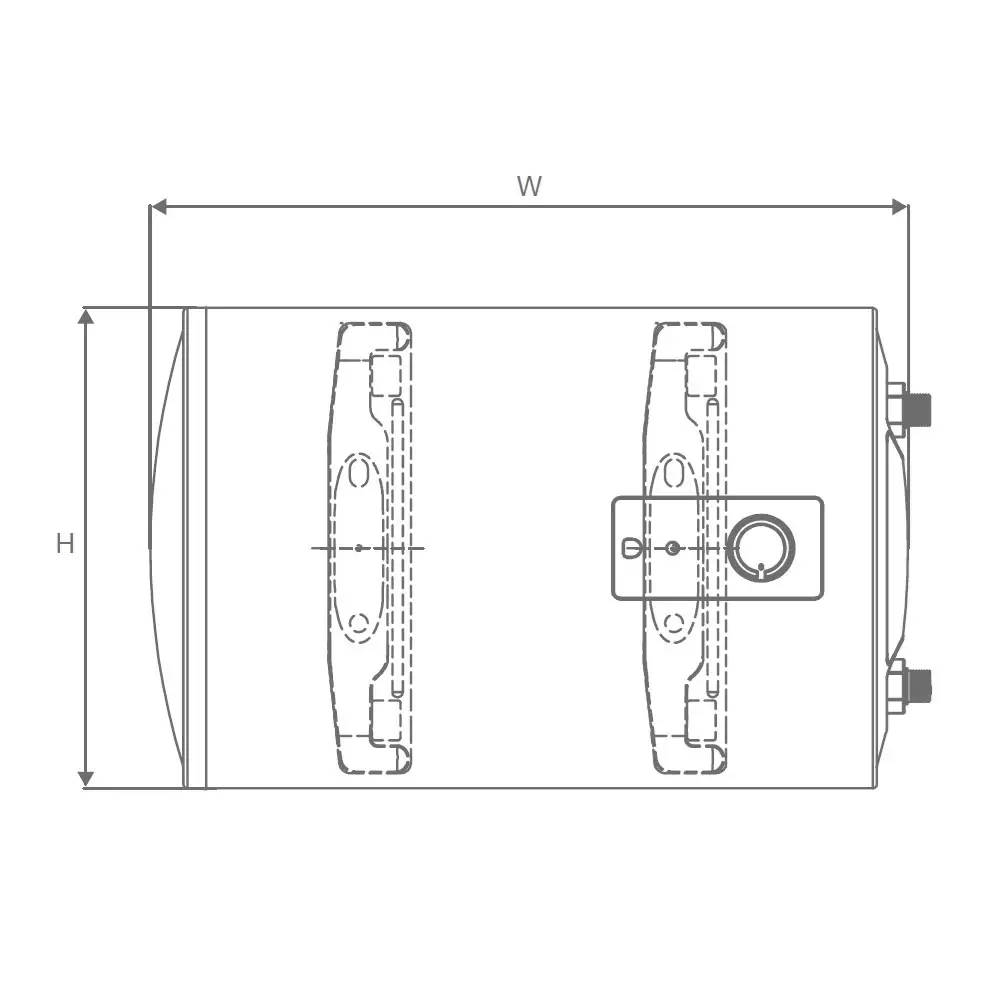 Jaquar Manual Water Heater Elena Horizontal Series 25 L White, ELM-WHT-LHS025
