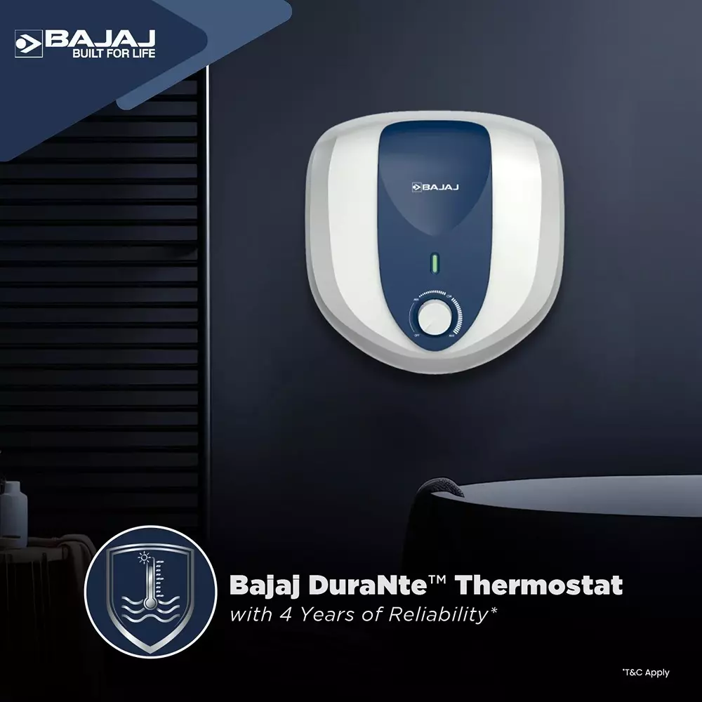Bajaj Armor Series Pentacle 15 L Water Heater Geyser 8 Bar Working Pressure Wall Mounted White, Blue