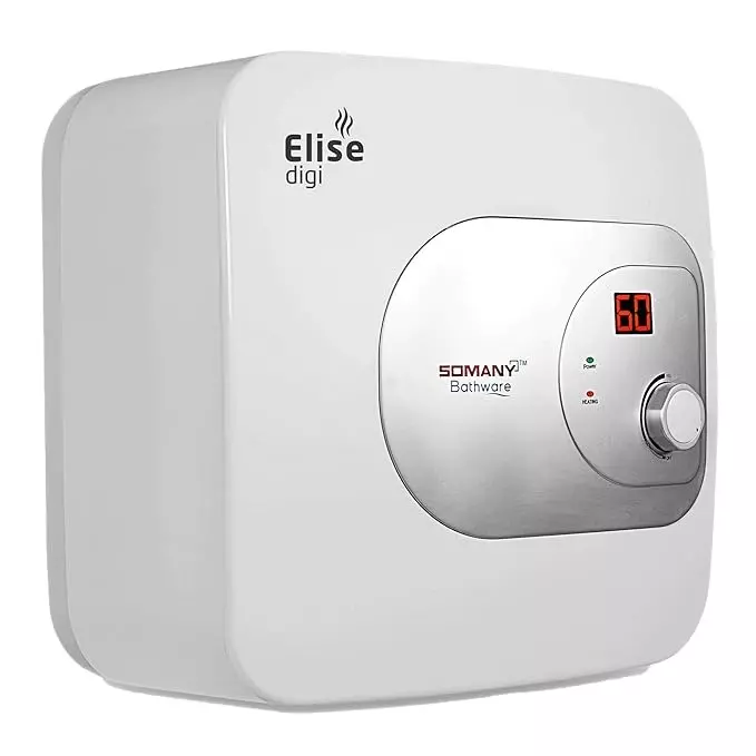 Somany Water Heater Geyser Signature Collection Vertical 2000 W Upto 8 Bar Pressure 25 L White, Elise Digi