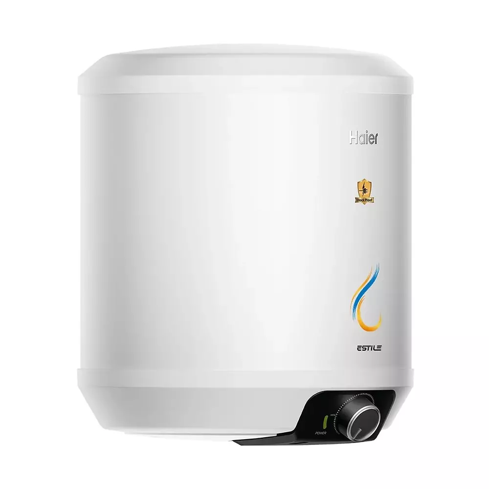 Haier ESTILE Series Cylindrical Water Heater White 25 L Capacity 2200 W Rated Power 5 Star Rating, ES25V-ESTILE