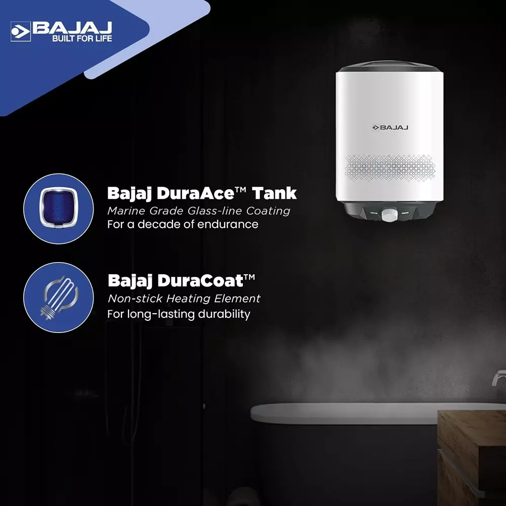 Bajaj Shield Series Immorto 25 L Water Heater Geyser 8 Bar Working Pressure Wall Mounted White, Grey