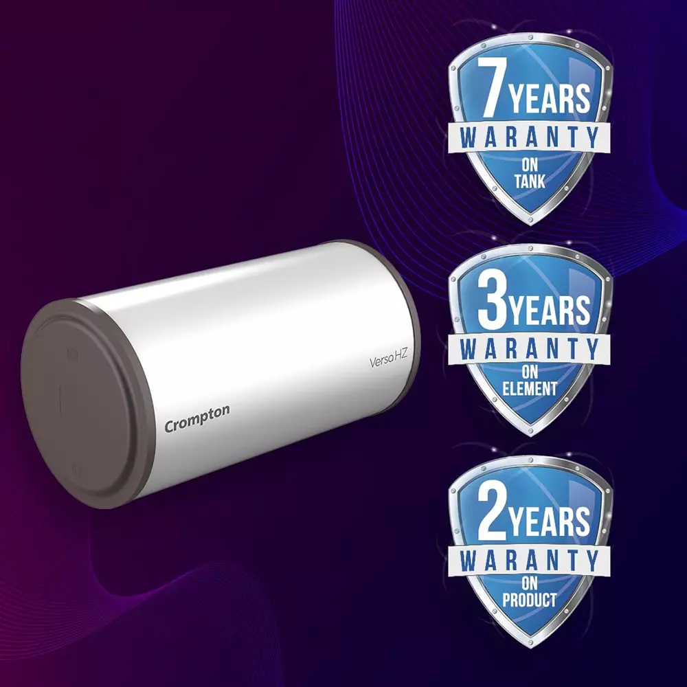 Crompton Versa Horizontal LHS 25 L White Storage Water Heater Geyser, ‎ASWH-4125
