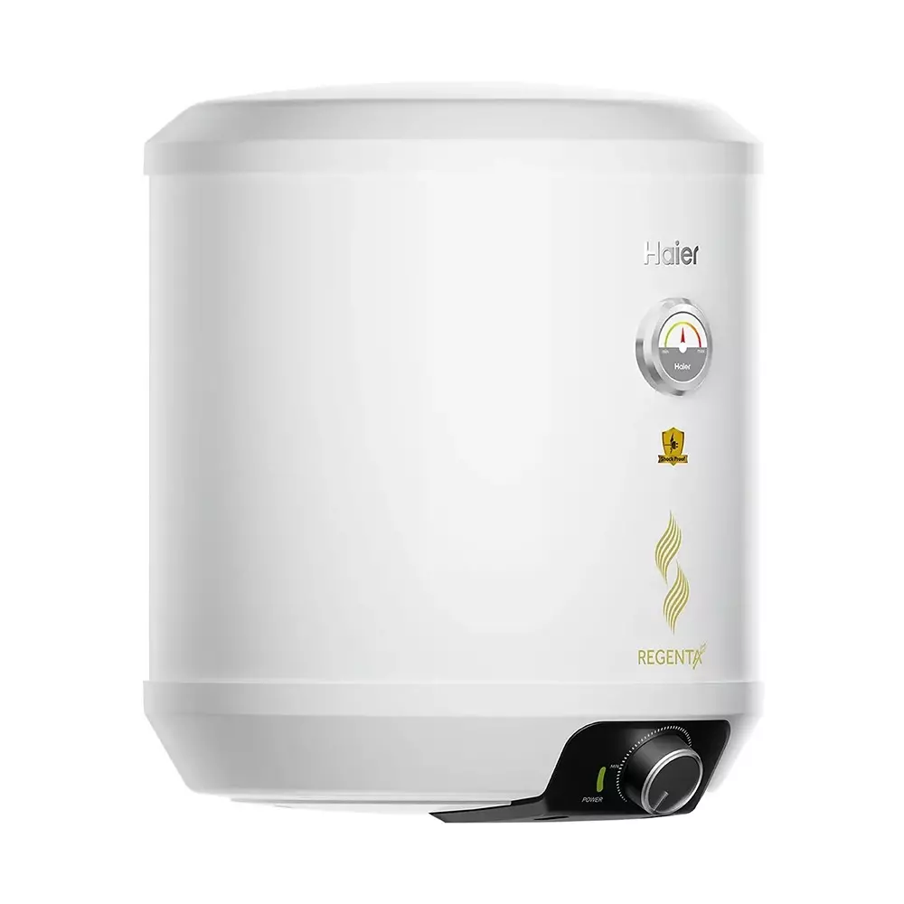 Haier REGENTA Series Cylindrical Water Heater White 10 L Capacity 2200 W Rated Power 5 Star Rating, ES10V-REGENTA (W)