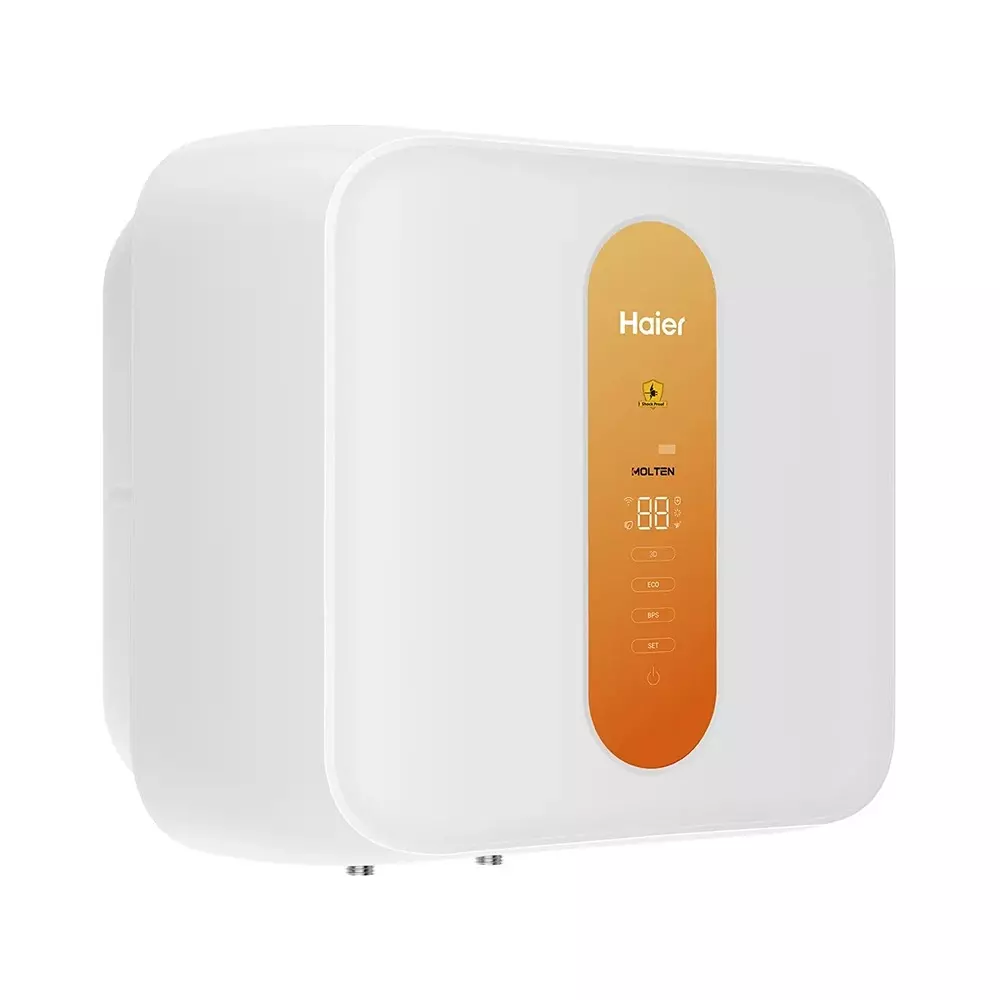 Haier Molten Series Square Water Heater White 25 L Capacity 2-3 kW Rated Power 5 Star Rating, ES25V-MOLTEN (W)