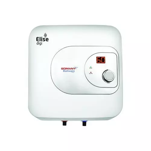 Somany Water Heater Geyser Signature Collection Vertical 2000 W Upto 8 Bar Pressure 15 L White, Elise Digi