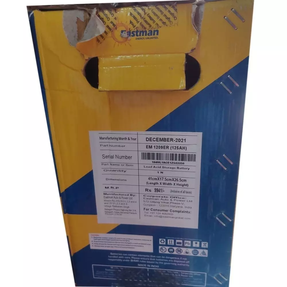 Eastman E-Rikshaw Battery 12 V 125 Ah Force Series, EM1209ER