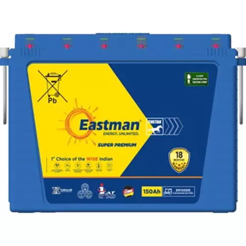 Eastman E-Rikshaw Battery 12 V 150 Ah Super Premium Series Short Tubular, EM150ER