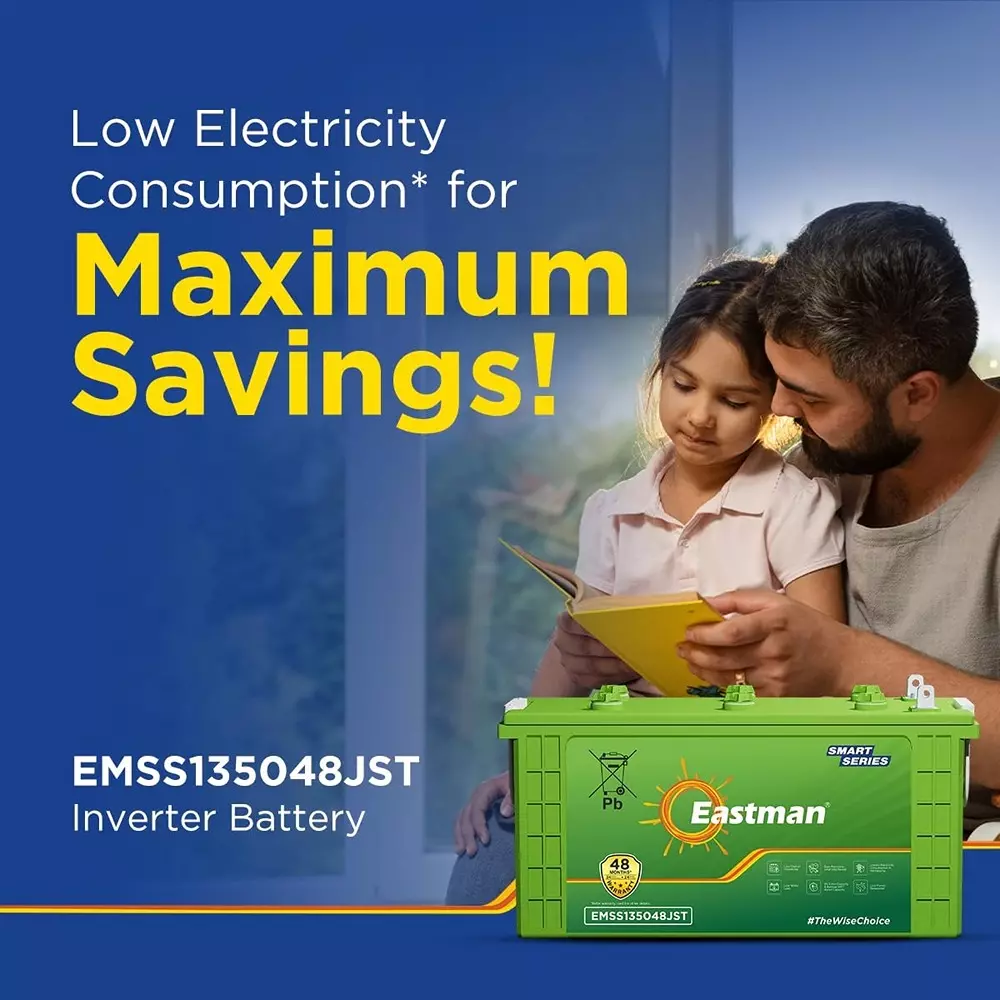 Eastman Jumbo Short Tubular Inverter Battery 12 V 135 Ah Smart, EMSS135048JST